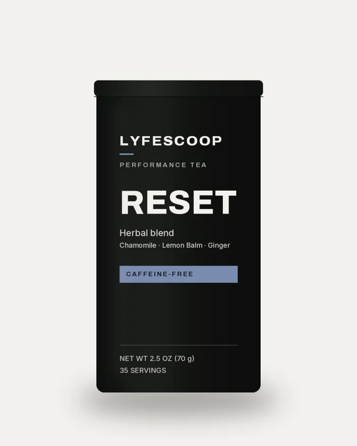 LyfeScoop Reset — caffeine-free chamomile, lemon balm and ginger, tin