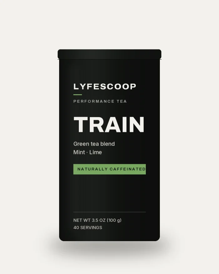 LyfeScoop Train — green tea with mint and lime, tin